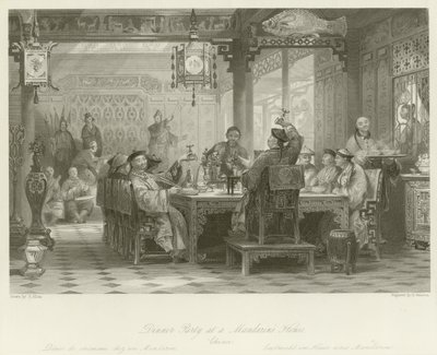 Dinerfeest in het huis van een Mandarijn door Thomas Allom